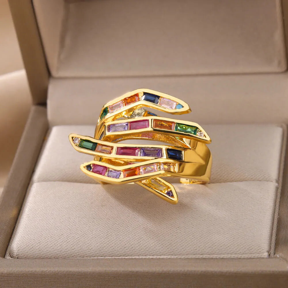 Coloful Zircon Ring