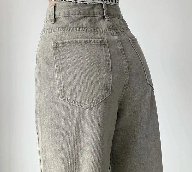 High Waist Grey Jeans