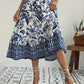 Floral Blue Print Skirt