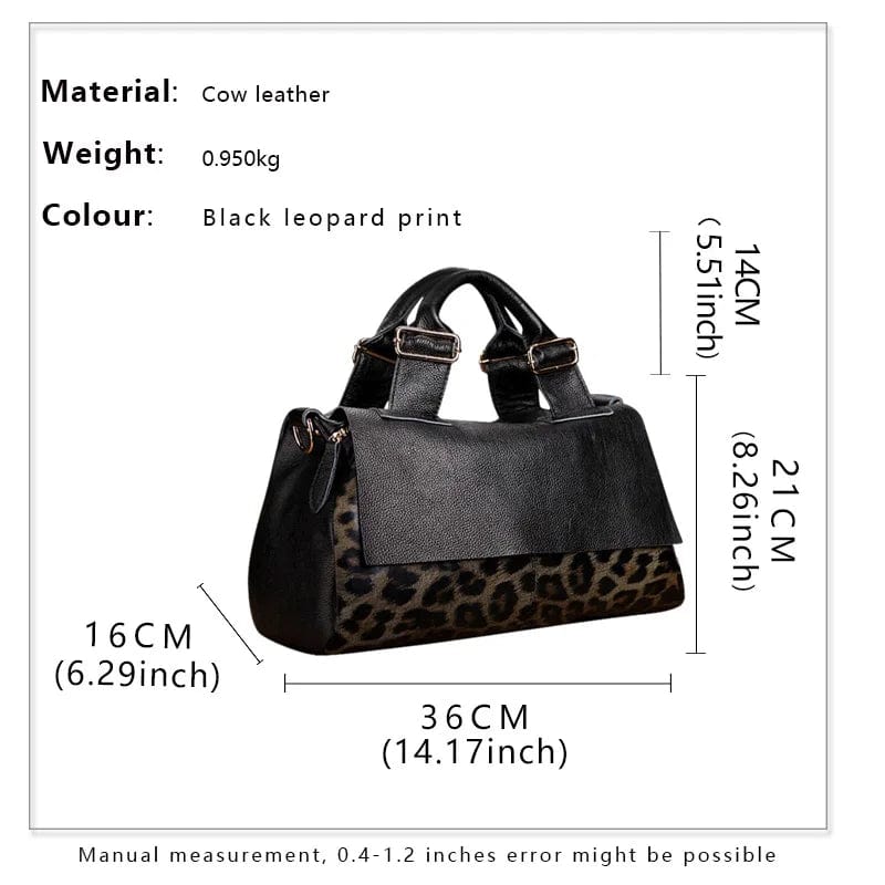 ZEDASTYLE Bag Leopard Leather Handbag