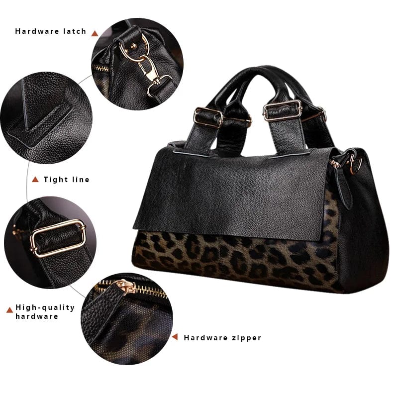 ZEDASTYLE Bag Leopard Leather Handbag