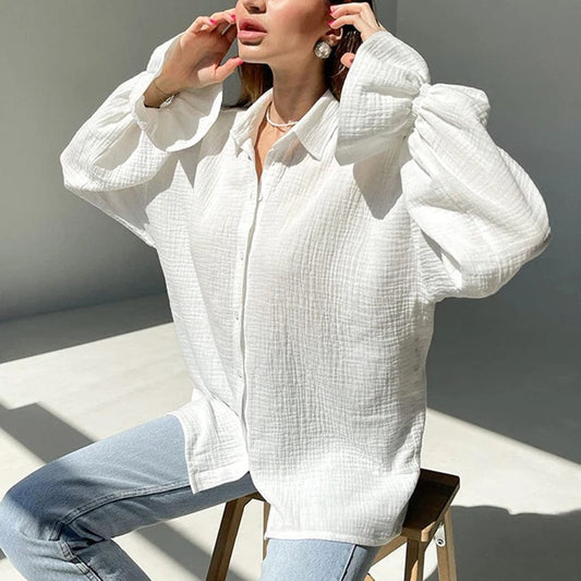 ZEDASTYLE Blouse White / S Blouse with Ruffles