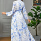 ZEDASTYLE Dress Elegant Blue Chiffon Dress