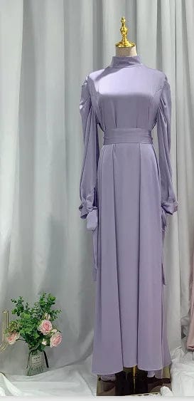 ZEDASTYLE Dress Purple / S Long Satin Dress