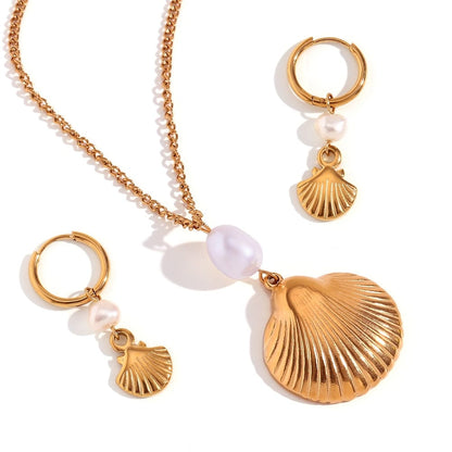 ZEDASTYLE Earrings Scallop Shell Jewelry Set