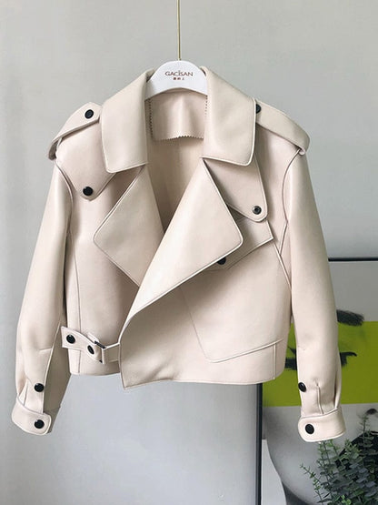 ZEDASTYLE Jacket Beige / S Leather Jacket