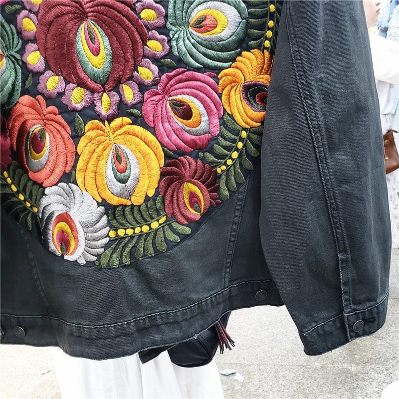 ZEDASTYLE Jacket Embroidered Denim Jacket