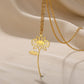 ZEDASTYLE Necklace JUL-WATER LILY / Gold 12 Month Flower Necklace