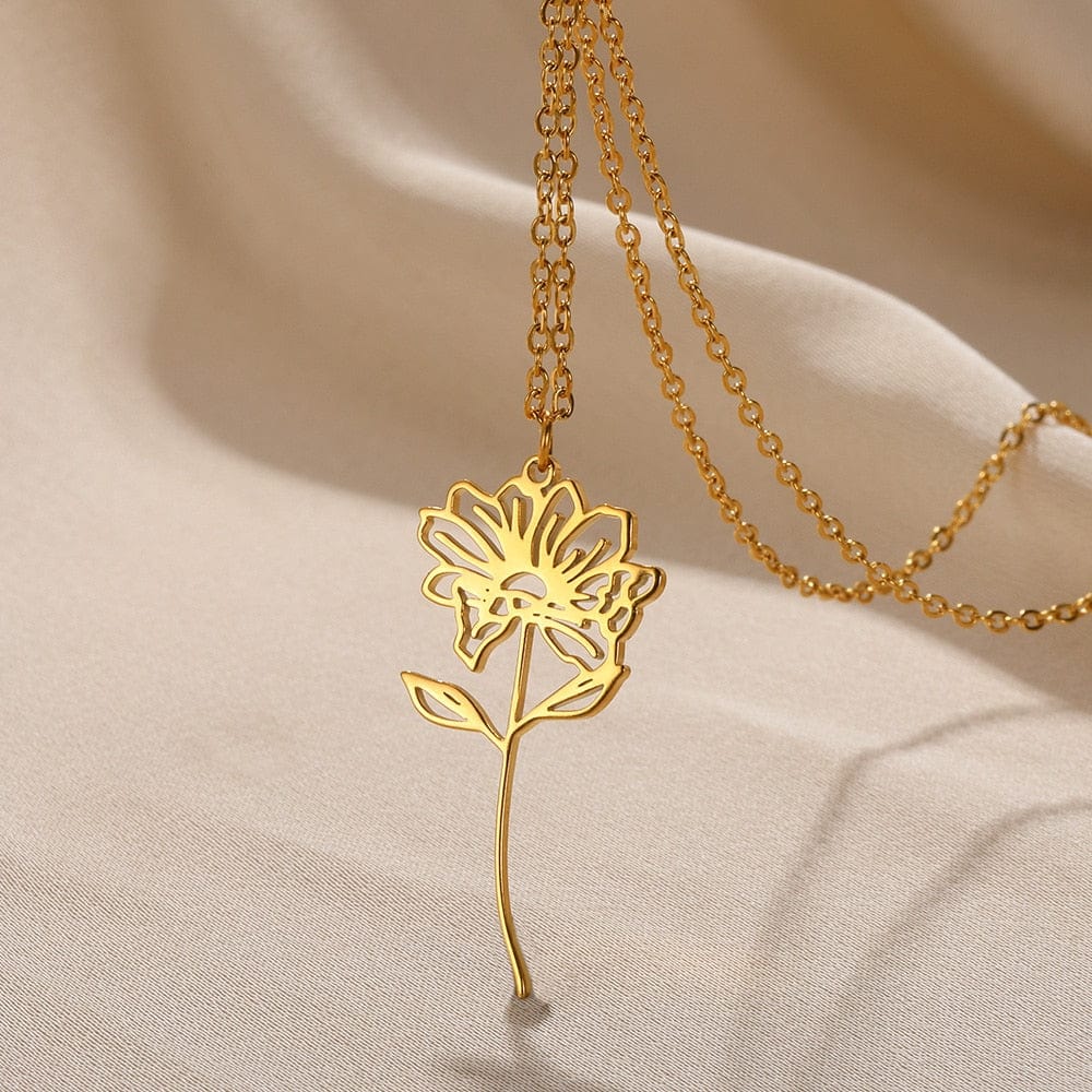 ZEDASTYLE Necklace NOV-COSMOS / Gold 12 Month Flower Necklace