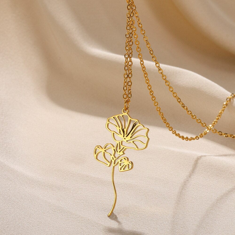 ZEDASTYLE Necklace SEP-MORNING GLORY / Gold 12 Month Flower Necklace