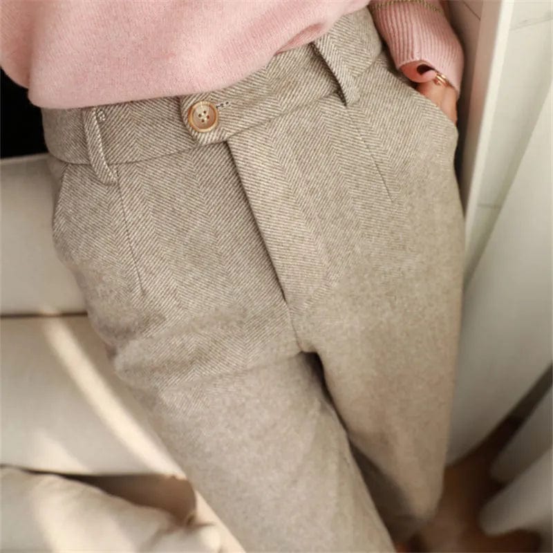 ZEDASTYLE Pants Beige / S Pencil Pants