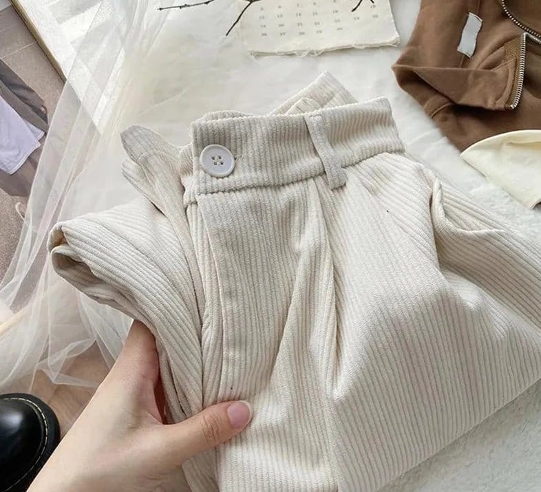 ZEDASTYLE Pants High Waist Corduroy Pants