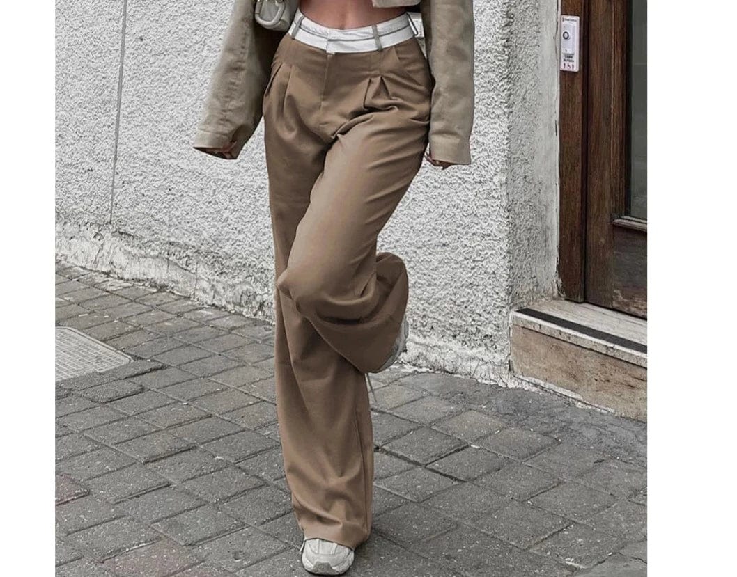 ZEDASTYLE Pants Khaki / S Elegant Loose Pants