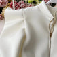 ZEDASTYLE Puff Sleeve Blouse, White, Zipper and Sleeve View