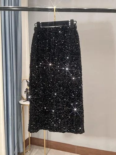 ZEDASTYLE Skirt Black / S Slim Sequin Skirt