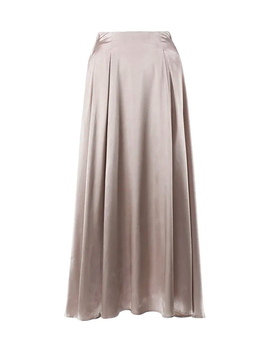 ZEDASTYLE Skirt Khaki / S Satin Maxi Skirt