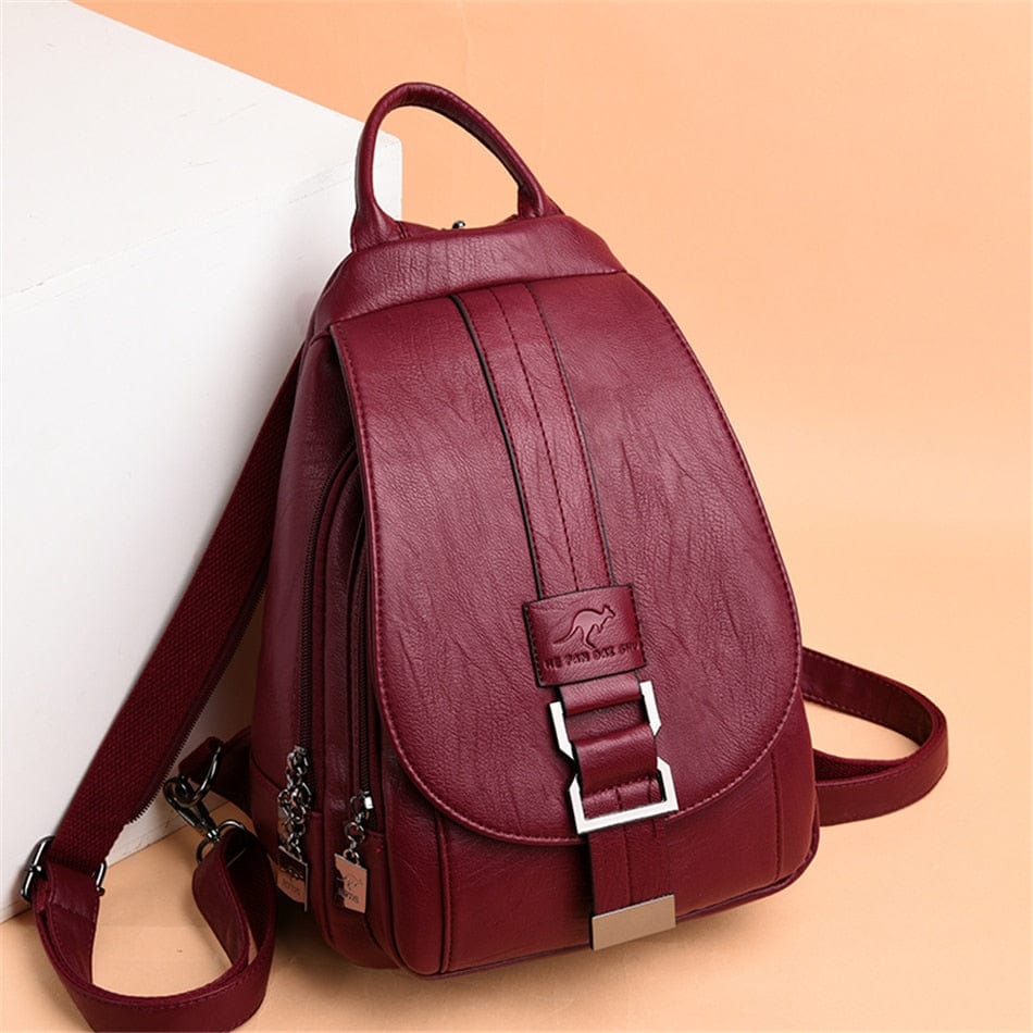 ZEDASTYLE Bags Burgundy Vintage Backpack