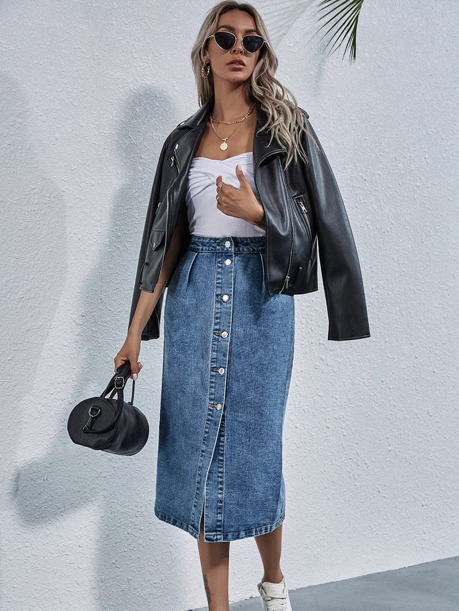 ZEDASTYLE Skirt Denim Skirt